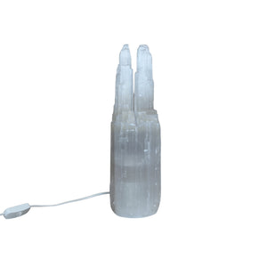 Selenit Zwillings-Turmlampe - Kristallheilung & Meditationslicht, Verschiedene Größen (25-40 cm) Selenit Zwillings-Turmlampe - Kristallheilung & Meditationslicht, Verschiedene Größen (25-40 cm)