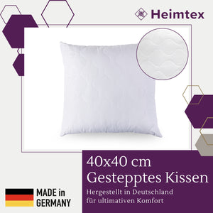 Premium Gestepptes Kissen – 100% Hergestellt in Deutschland | Luxus-Mikrofaser-Kissen mit Virgin-Faserfüllung | Erhältlich in allen Größen Premium Gestepptes Kissen – 100% Hergestellt in Deutschland | Luxus-Mikrofaser-Kissen mit Virgin-Faserfüllung | Erhältlich in allen Größen