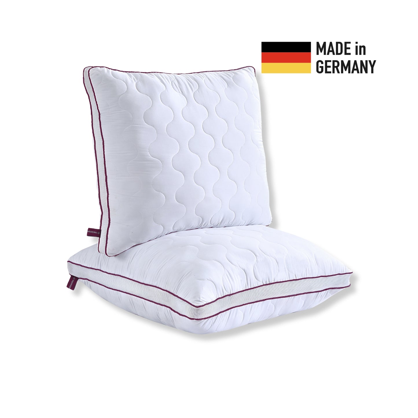 Atmungsaktives Mikrofaser-Kopfkissen 80x80cm – Verstellbarer Härtegrad mit Airflow-Netz | Made in Germany | 1er- oder 2er-Pack | Waschbar mit wiederverwendbarer Aufbewahrungstasche